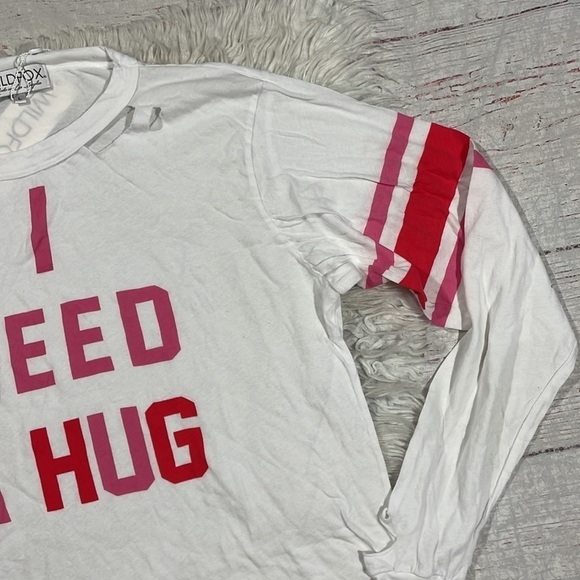NWT Wildfox I Need a Hug Distressed Graphic Long Sleeve Top - Picture 7 of 10
